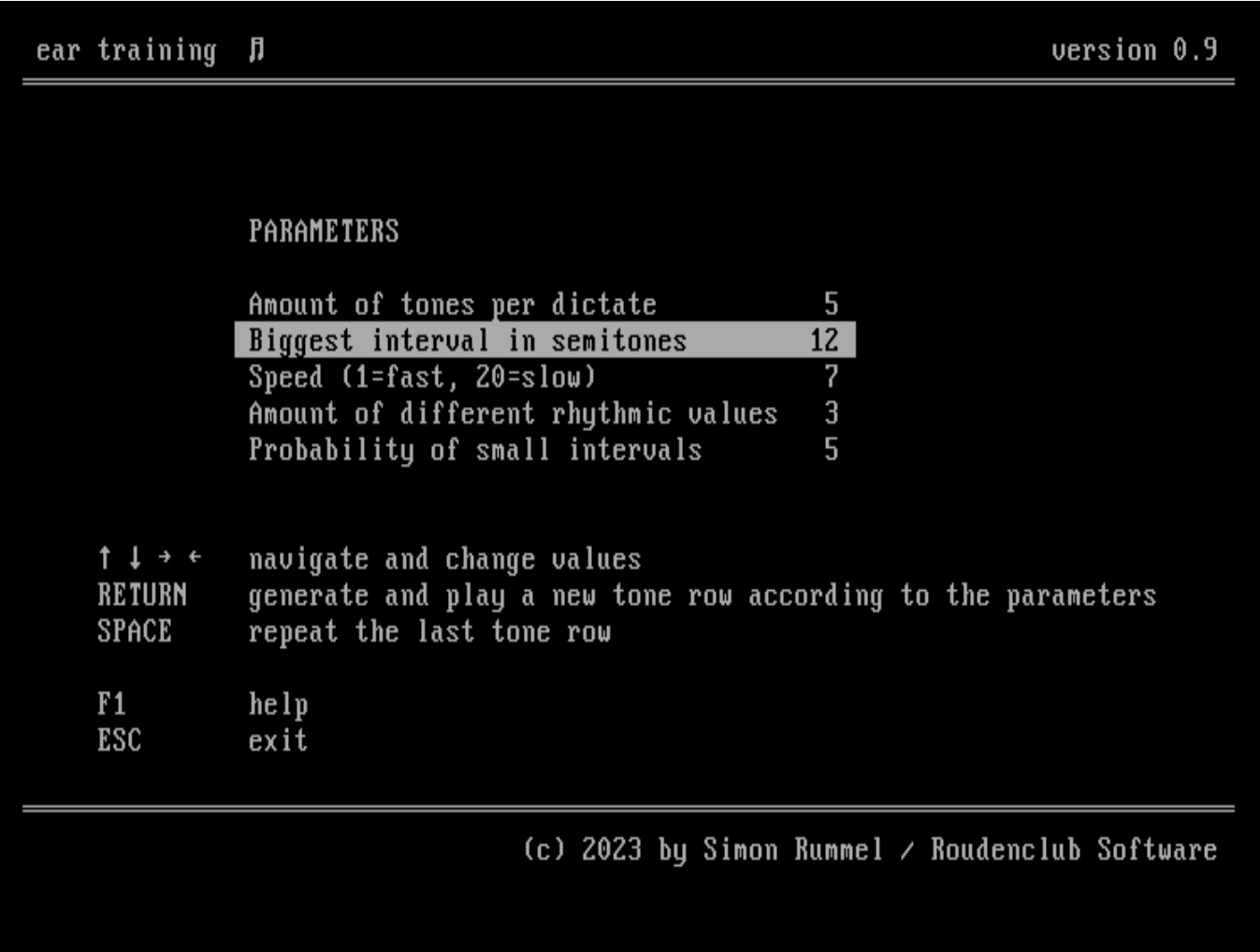 screenshot ear training program